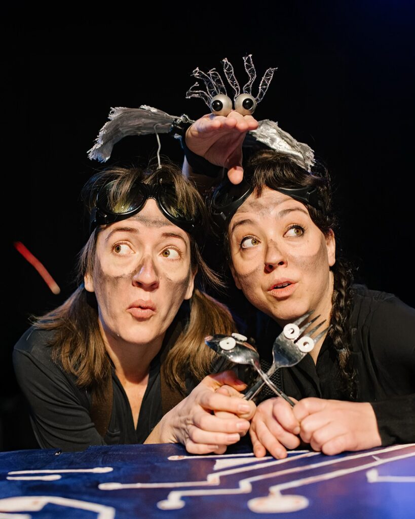 Sandglass theater crew on tour at Chicago Puppet Fest
