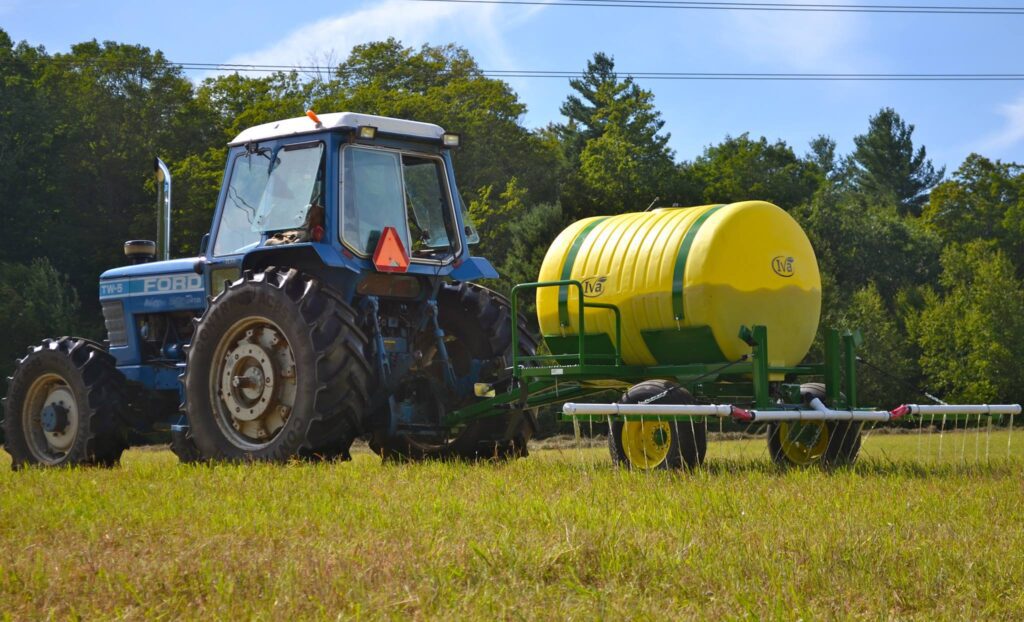 tractor with fertilizer at rich earth institute