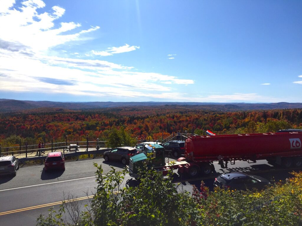 Route 9 Molly Stark Byway View from the top of Hogback mountain in fall foliage season